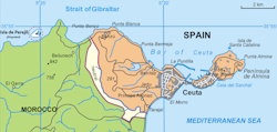 Ceuta ligger i Afrika