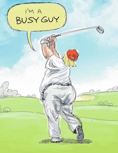 Kejsar Donald the Trump spelar golf
